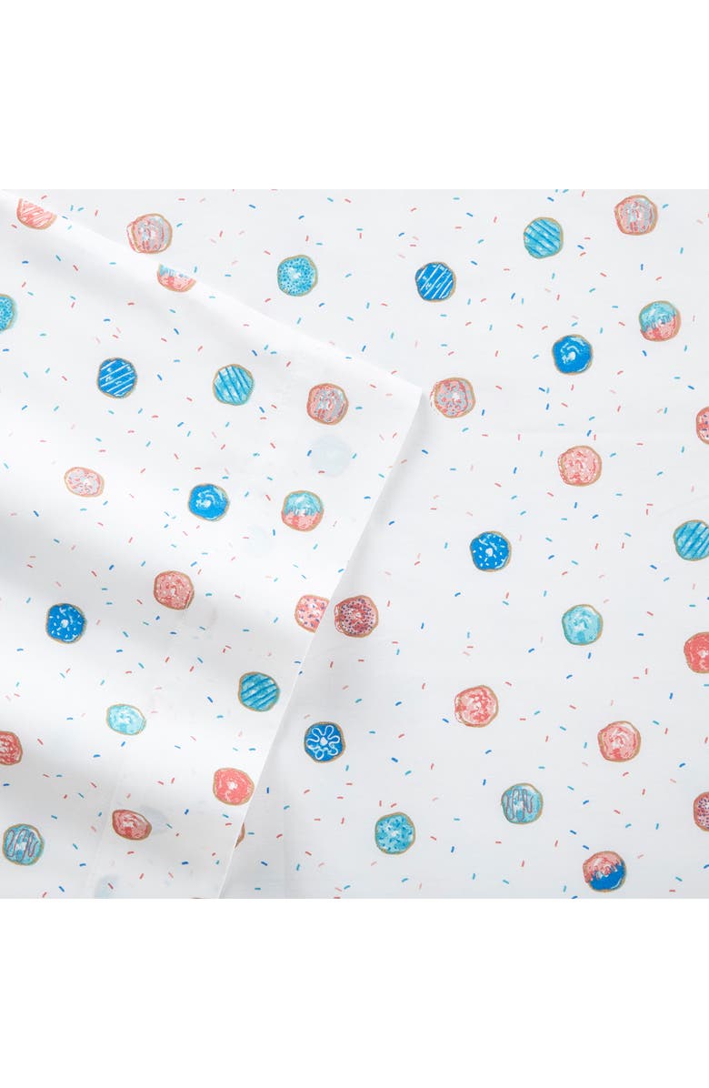 POPPY AND FRITZ Polka Dot 200 Thread Count Cotton Percale Sheet Set, Alternate, color, White