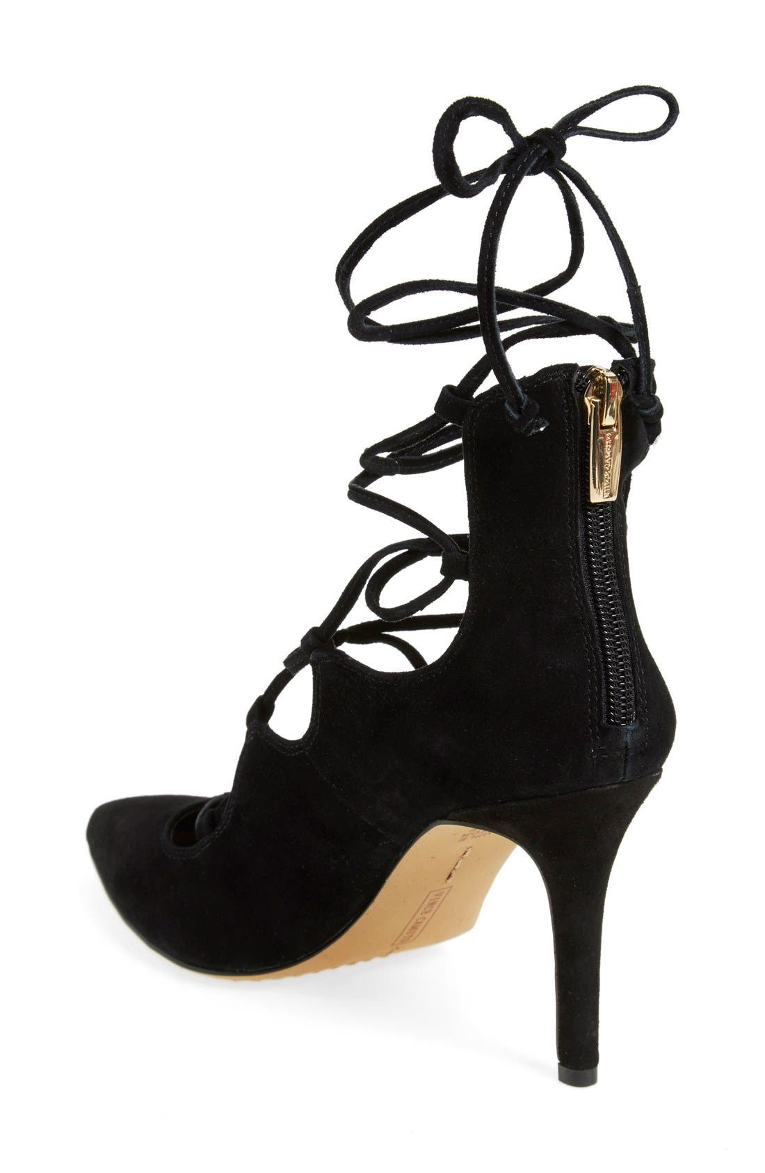 'Barsha' Lace-up Pump (Nordstrom Exclusive), Alternate, color, BLACK SUEDE