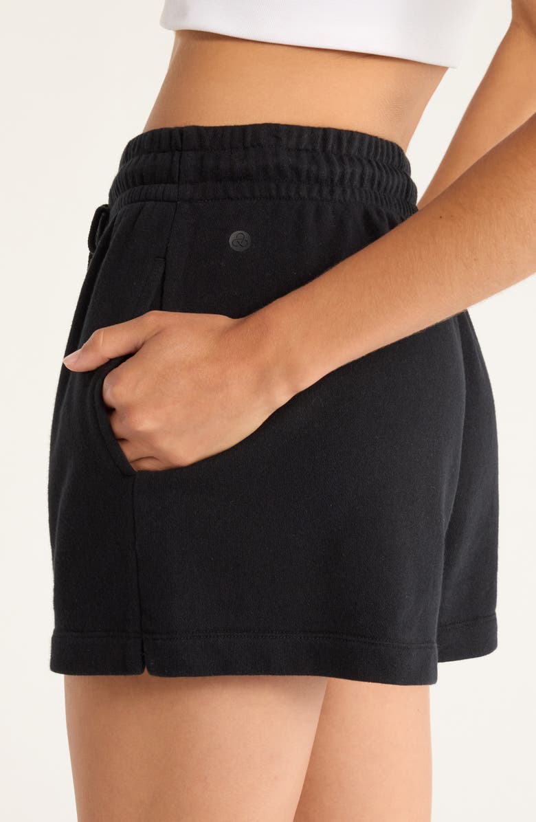 Zella Go Easy French Terry Shorts, Alternate, color, Black