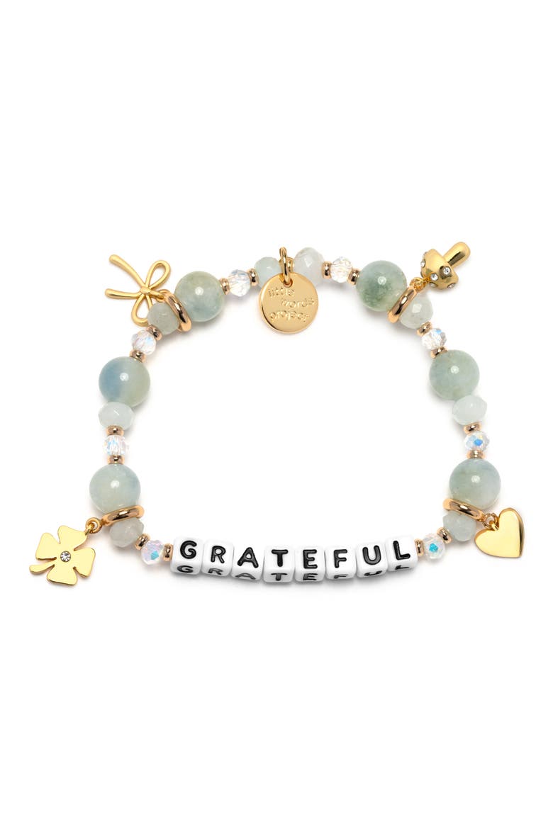 Grateful Beaded Stretch Bracelet, Main, color, WHITE/ MINT