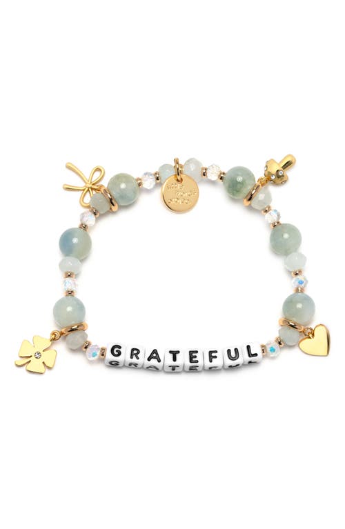Little Words Project Grateful Beaded Stretch Bracelet In Multi