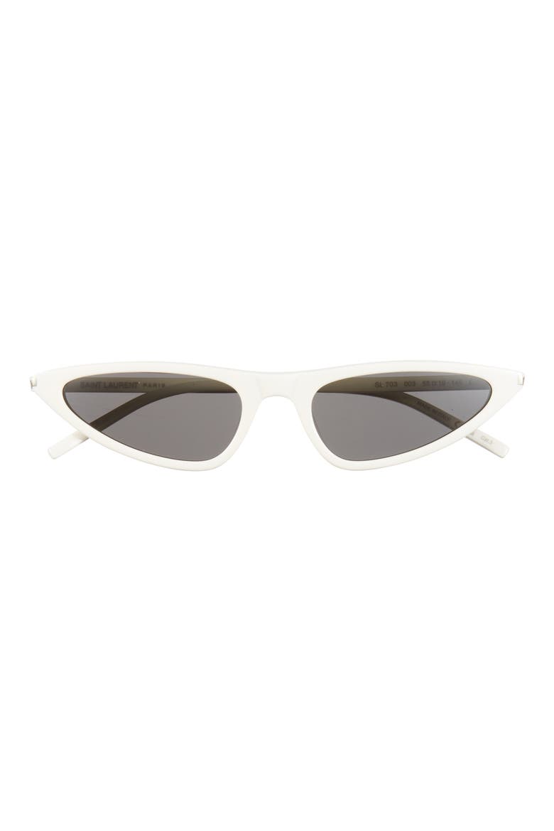 55mm Polarized Cat Eye Sunglasses, Main, color, WHITE WHITE GREY