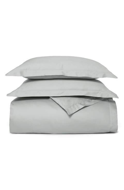 Percale Hemmed 300 Thread Count Duvet Cover & Shams Set