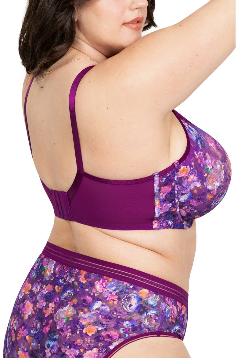 Print Underwire Unlined Bra, Alternate, color, ENCHANTED TWILIGHT