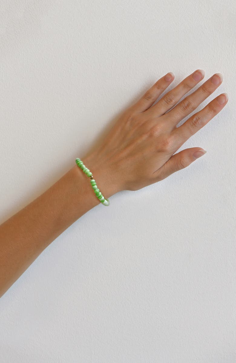 Anzie Boheme Beaded Opal Stretch Bracelet, Alternate, color, Green