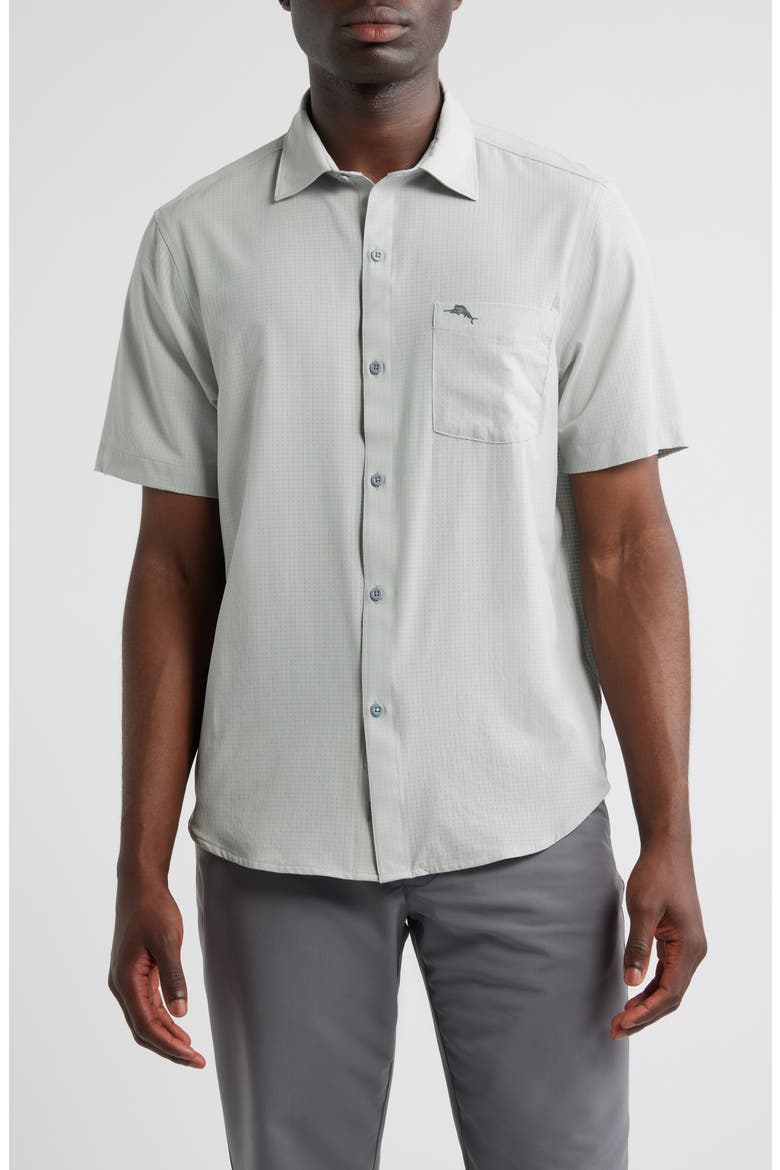 Bahama Coast Venice Vines IslandZone® Short Sleeve Button-Up Shirt, Main, color, HARBOR MIST