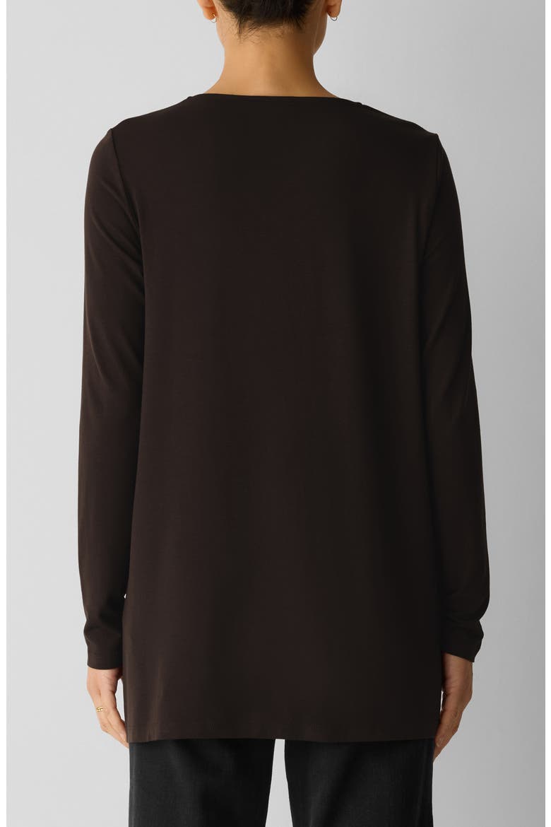 Long Sleeve V-Neck Tunic Top, Alternate, color, COFFEE