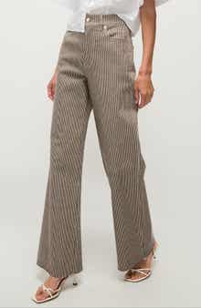 Taylor High Waist Raw Hem Wide Leg Jeans