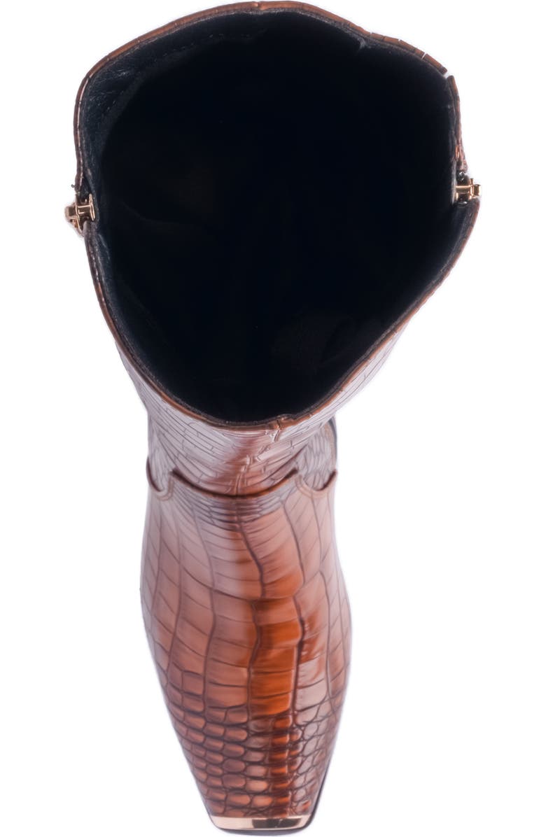 NINETY UNION London Croc Embossed Knee High Boot, Alternate, color, Brown