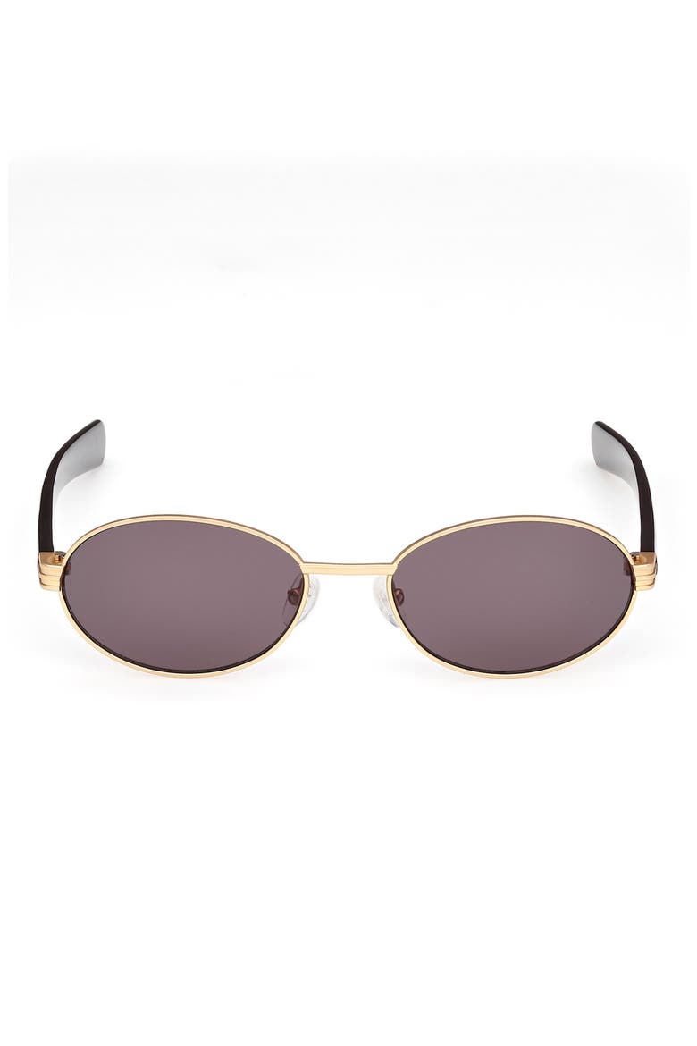 54MM Oval Sunglasses, Main, color, MATTE DEEP GOLD / SMOKE