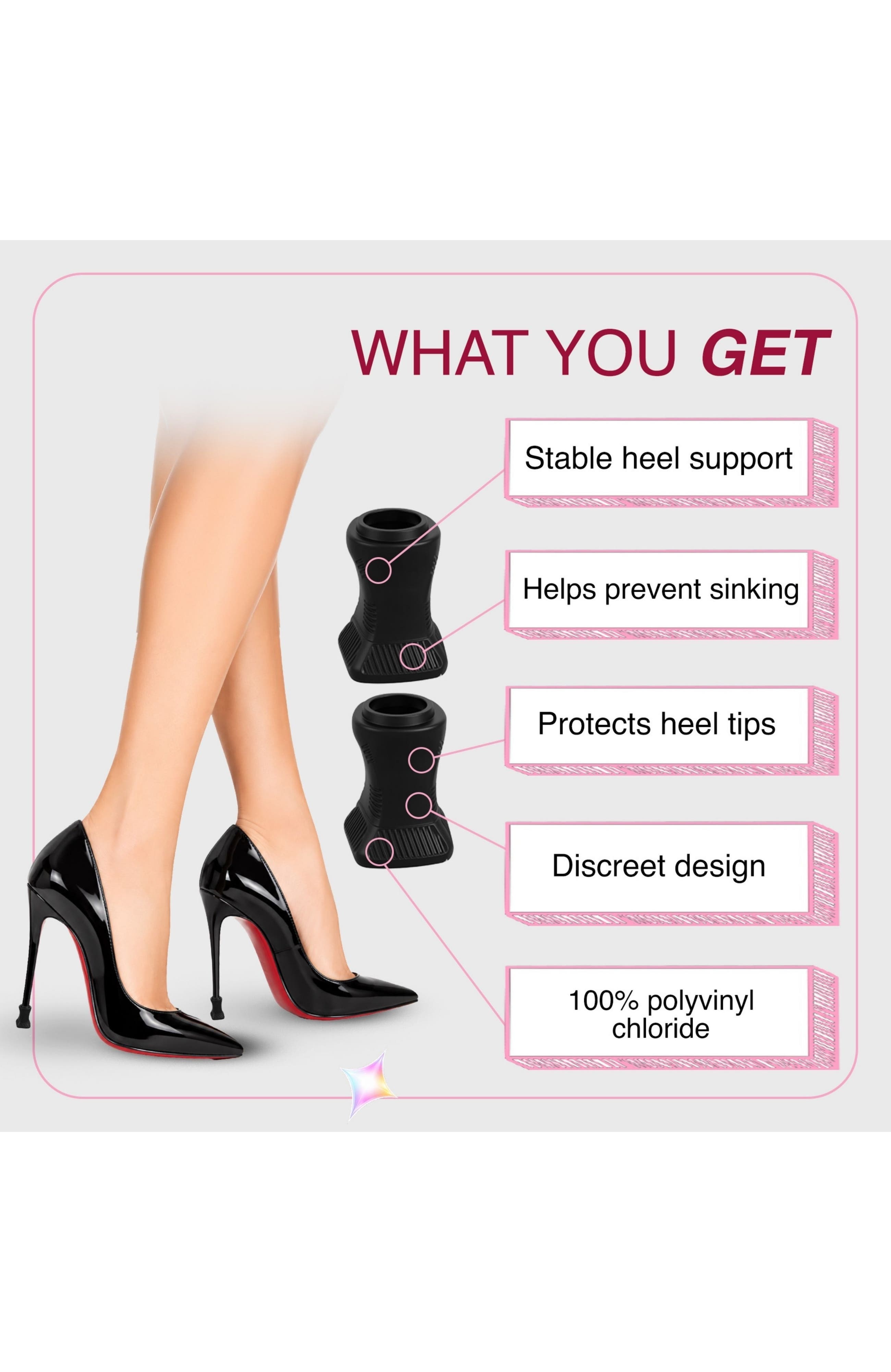3 Pairs Hourglass Heel Protectors, Alternate, color, Black