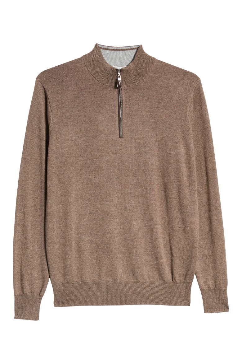 Crown Soft Wool Blend Quarter Zip Sweater, Alternate, color, RYE