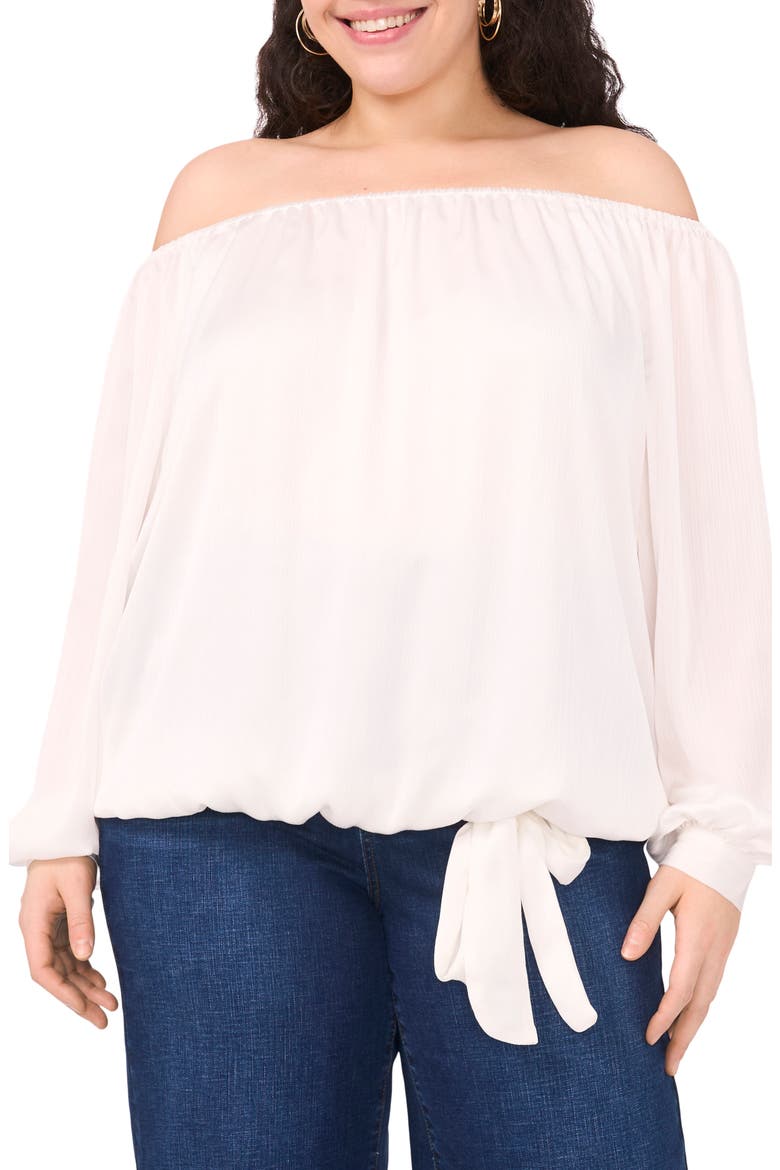 Off the Shoulder Long Sleeve Top, Main, color, NEW IVORY