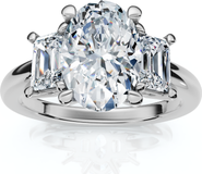 Bliss Diamond Certified 2 3/4Ct Jenn Oval Diamond Engagement Ring 14k Gold or Platinum Lab