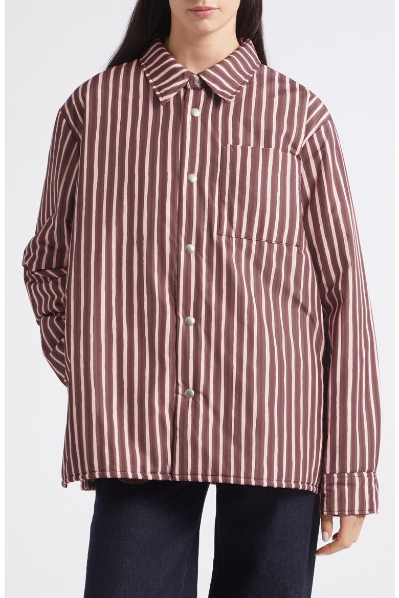 Seura Piccolo Kioski Striped Overshirt, Main, color, LIGHT PINK BROWN