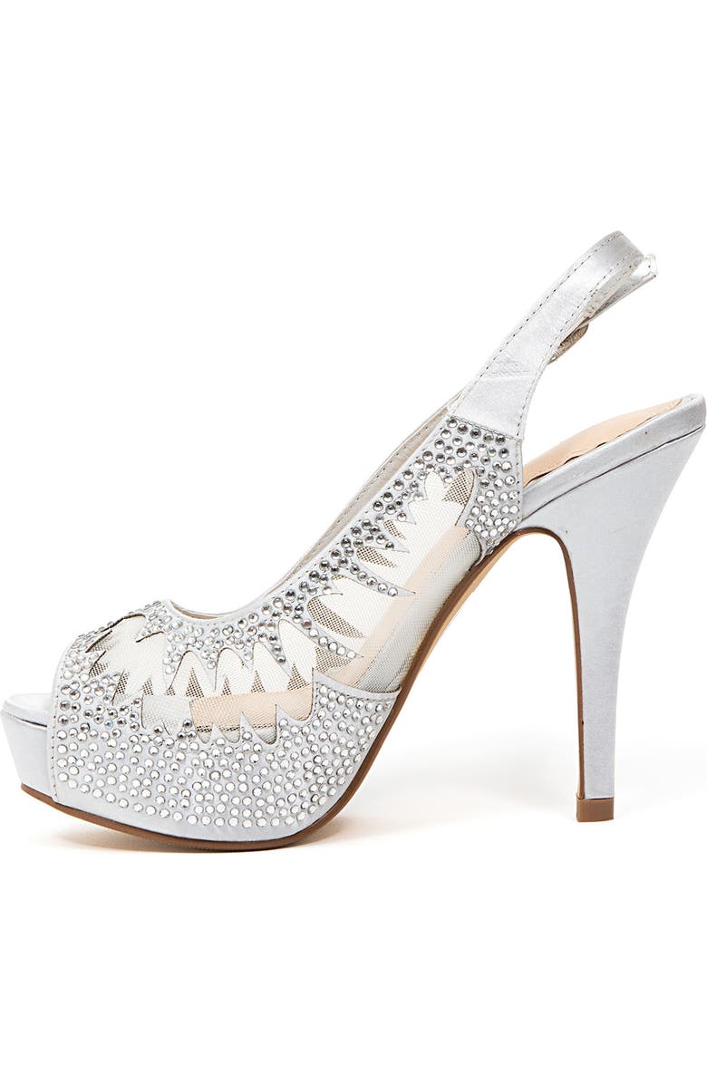 LADY COUTURE Dream Peep Toe Slingback Pump, Alternate, color, Silver