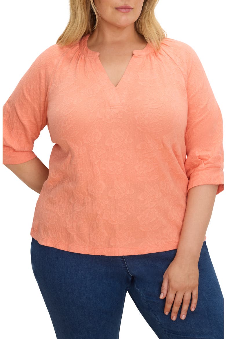 Lace Split Neck Top, Main, color, CALYPSO