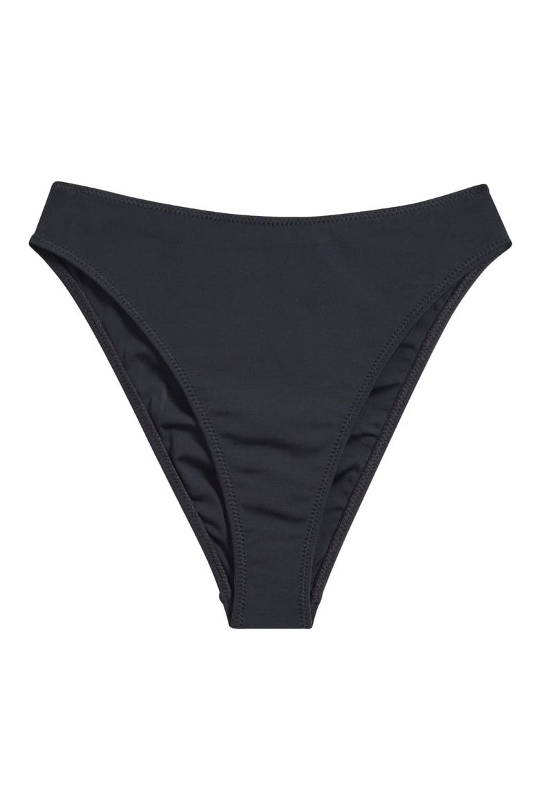 Zinnia High Waist Bikini Bottom, Alternate, color, BLACK