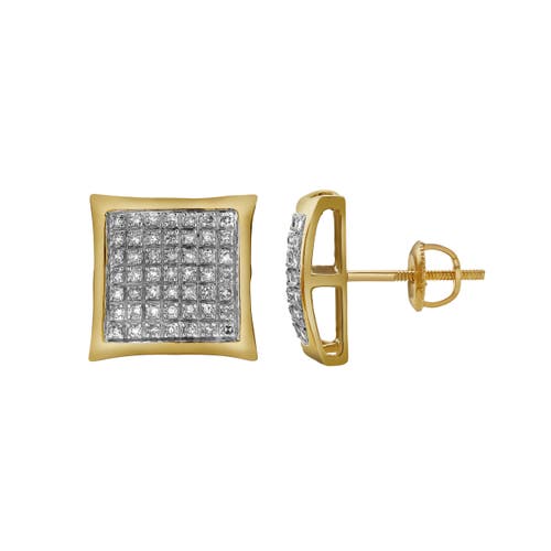 Luvmyjewelry Valente 10k Yellow Gold Diamond Unisex Earrings In 10k Yellow Gold