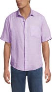 Lands' End Traditional Fit Short Sleeve Linen Shirt