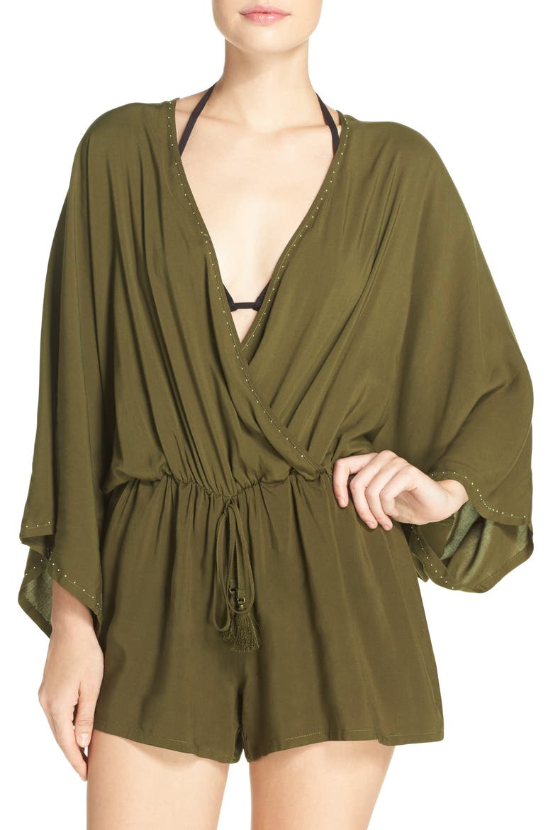 Cover-Up Romper, Main, color, DARK SAGE