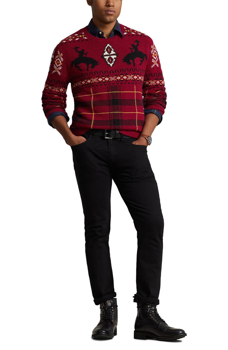 Polo Ralph Lauren Fair Isle Wool Blend Crewneck Sweater, Alternate, color,