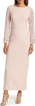 Marina Beaded Long Sleeve Maxi Gown