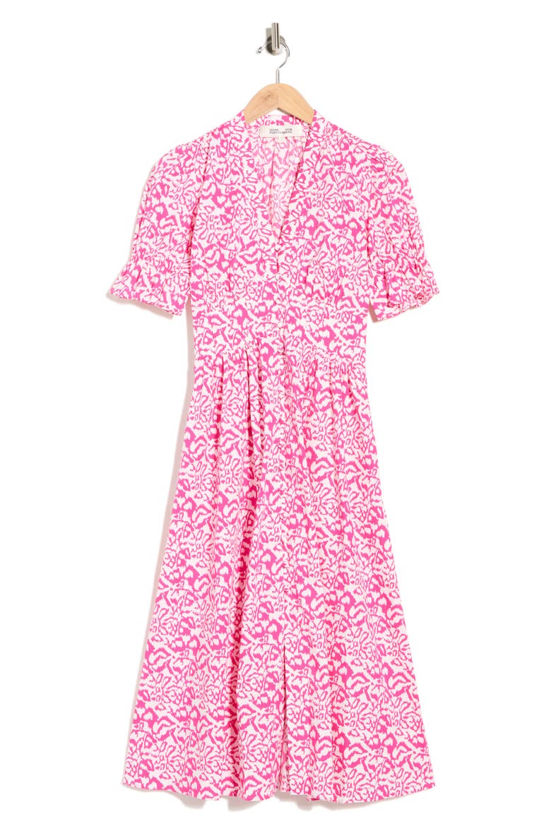 Erica Short Sleeve Stretch Cotton Midi Dress, Alternate, color, KUPANG SMALL PINK