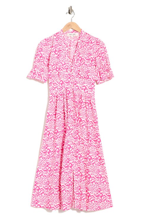 Erica Short Sleeve Stretch Cotton Midi Dress