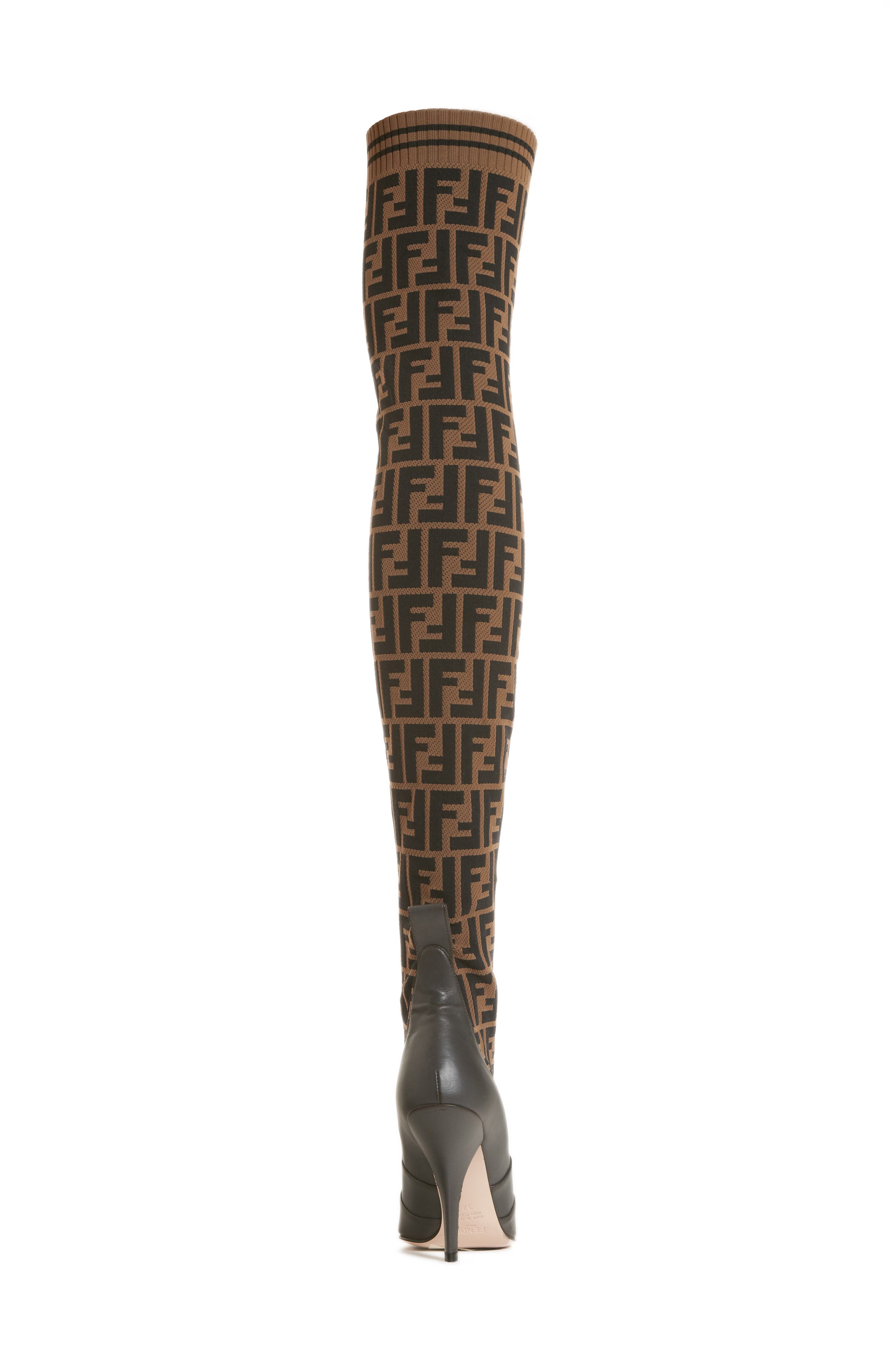 Fendi Rockoko Over the Knee Boot, Alternate, color, 