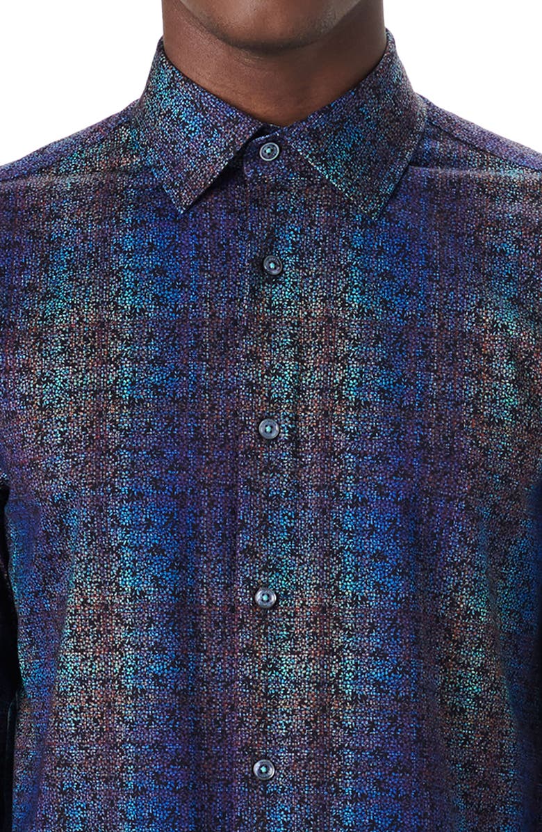 Bugatchi OoohCotton<sup>®</sup> Abstract Print Button-Up Shirt, Alternate, color, 