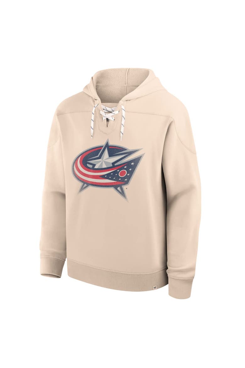 Men's Fanatics Cream Columbus Blue Jackets Vintage Hoodie, Alternate, color, Cream