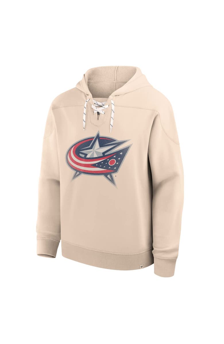 FANATICS Men
s Fanatics Cream Columbus Blue Jackets Vintage Hoodie, Alternate, color, Cream