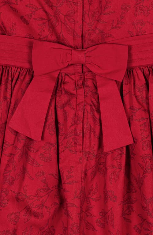 Hope & Henry Kids' Organic Puff Sleeve Sateen Party Dress In Red