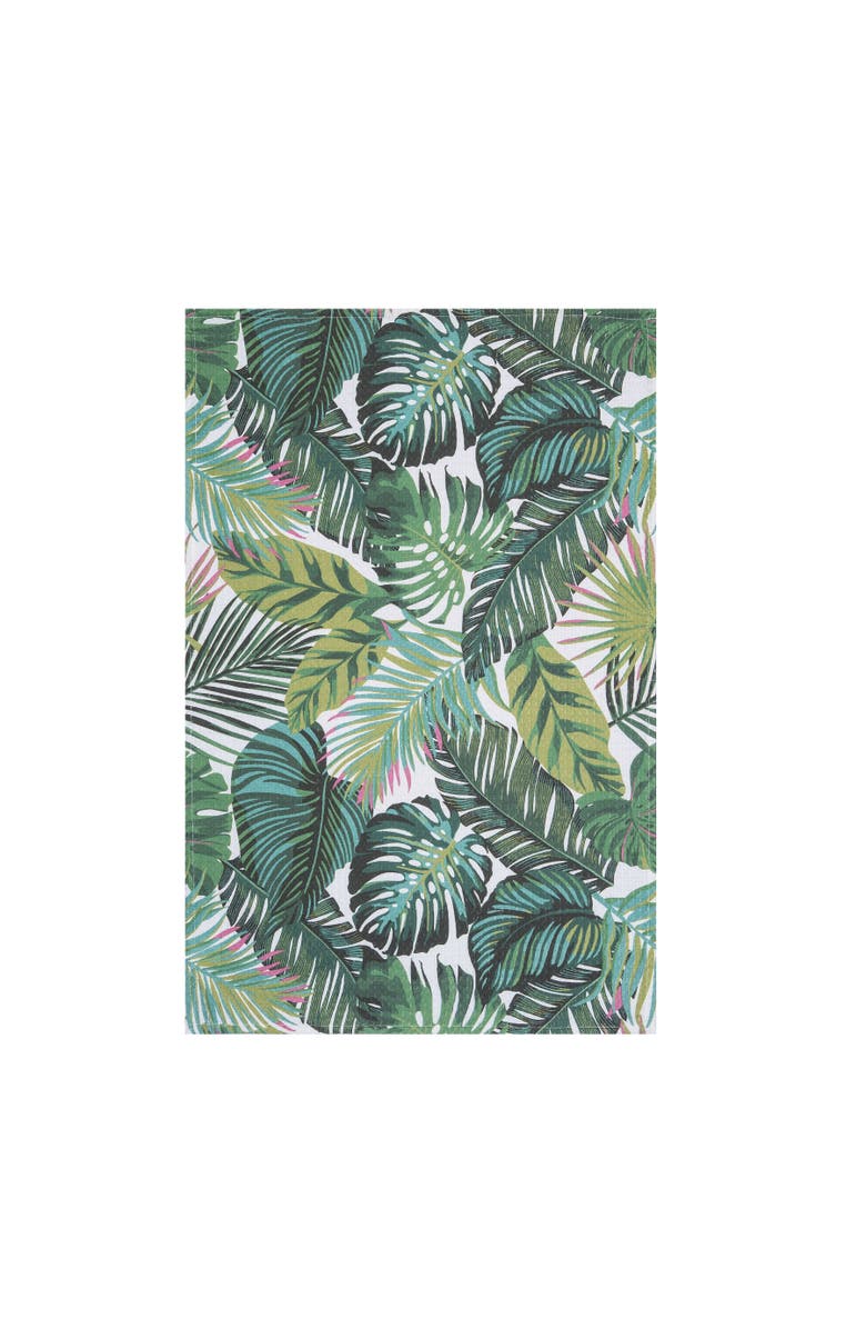 C&F Home 27" x 18" Palm Leaves Kitchen and Bathroom Graphic Print Hand Towel, Alternate, color, Green