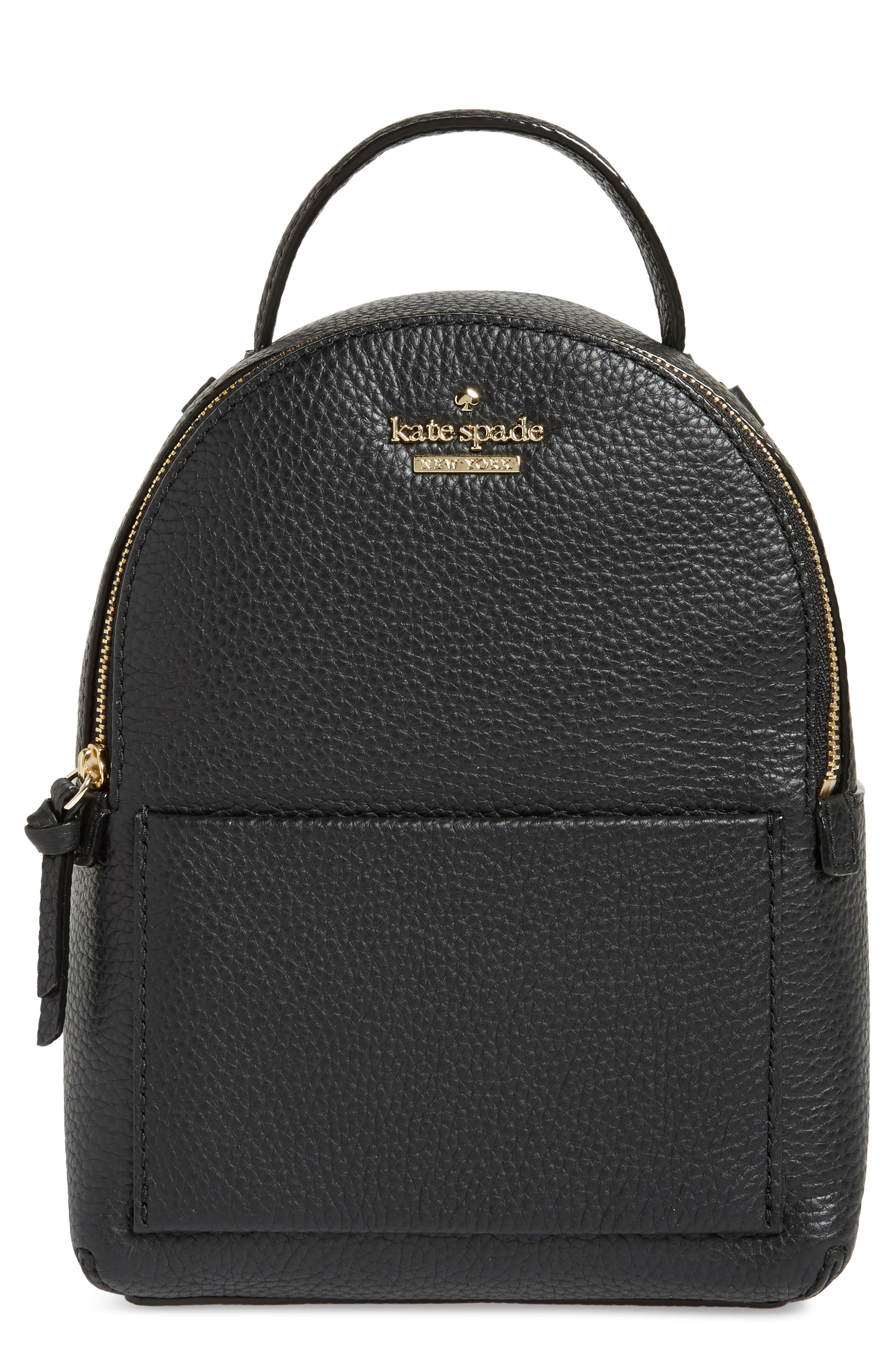 jackson street merry convertible leather backpack, Main, color, BLACK