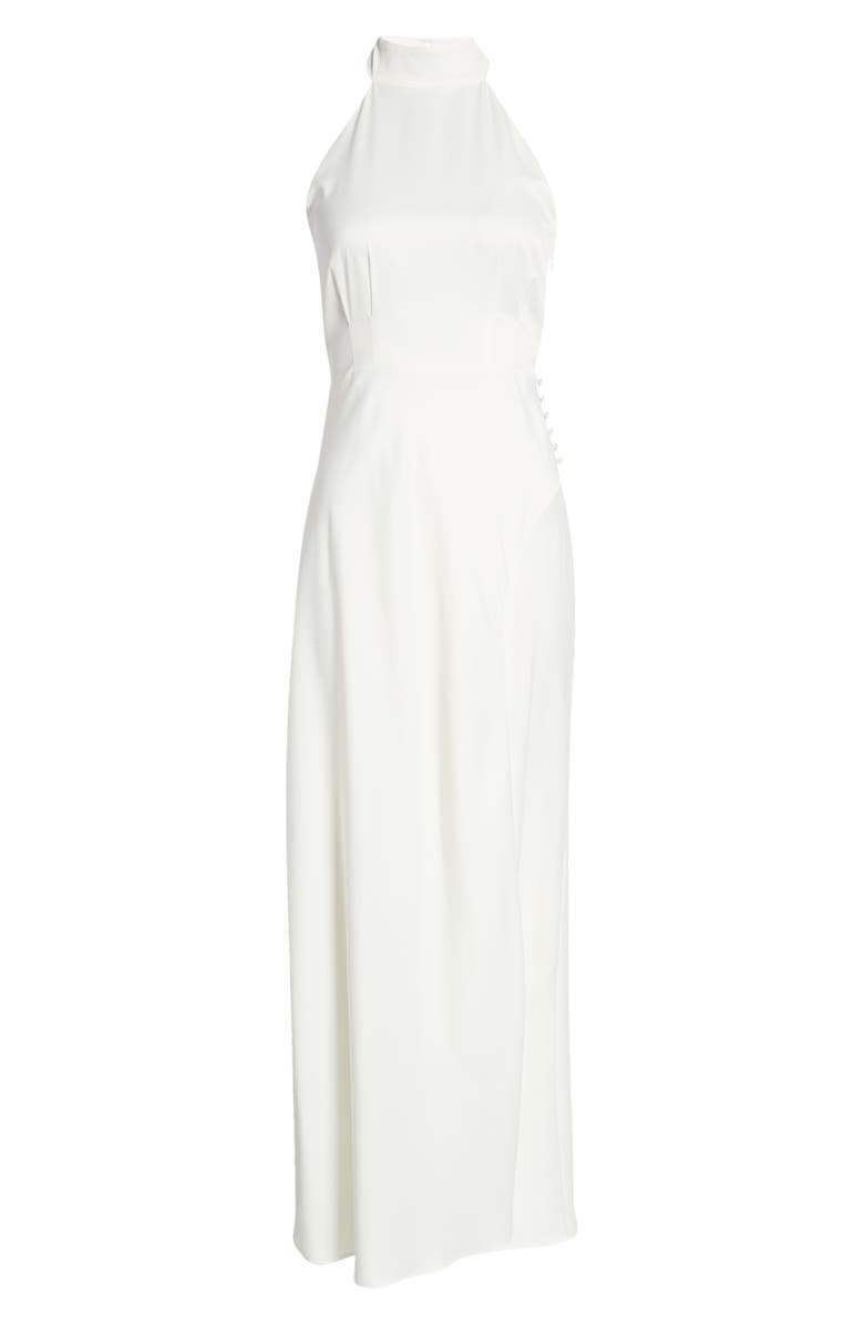 WAYF Cora Mock Neck Slit Front Maxi Dress, Alternate, color,