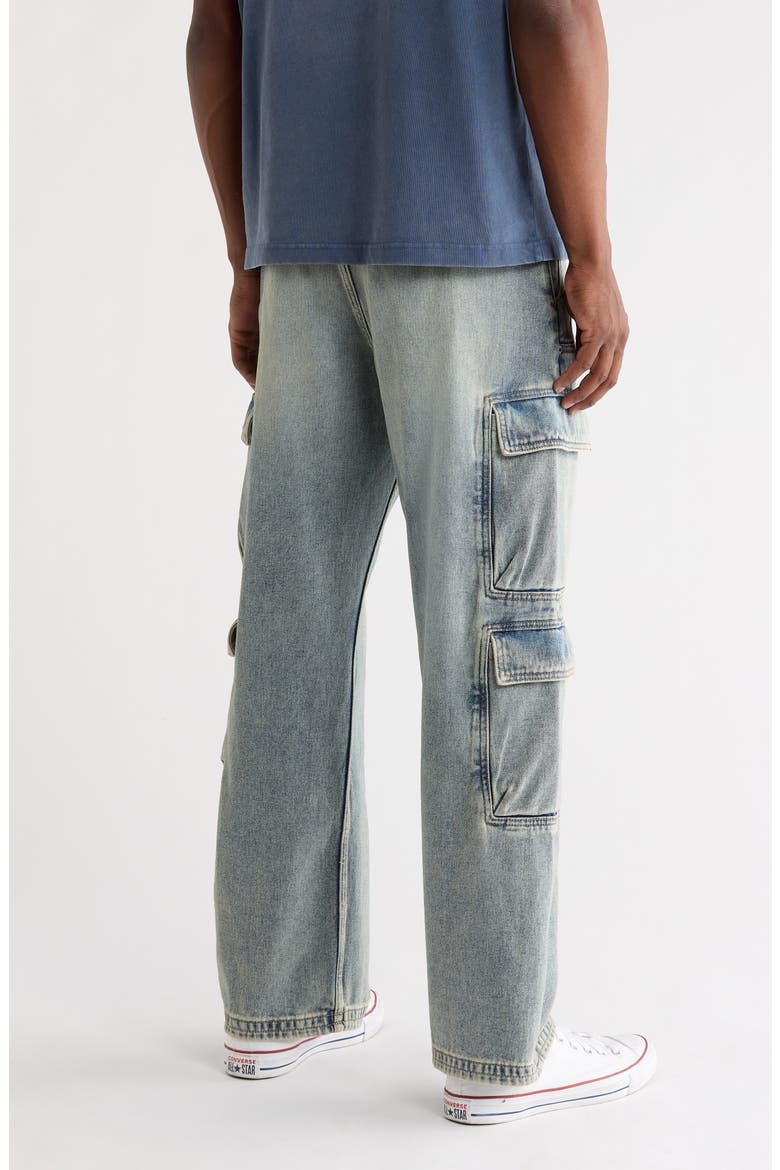 Clark Baggy Cargo Jeans, Alternate, color, MEDIUM INDIGO