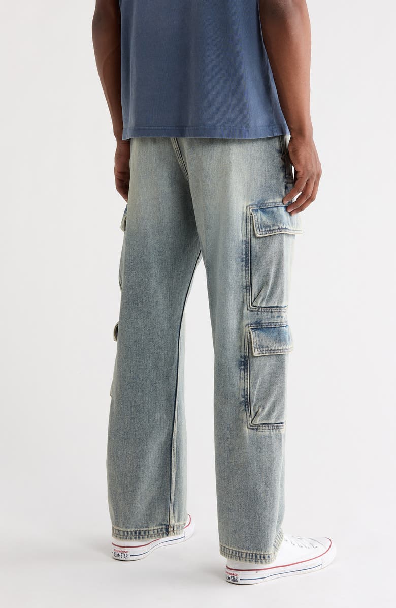 PacSun Clark Baggy Cargo Jeans, Alternate, color, Medium Indigo