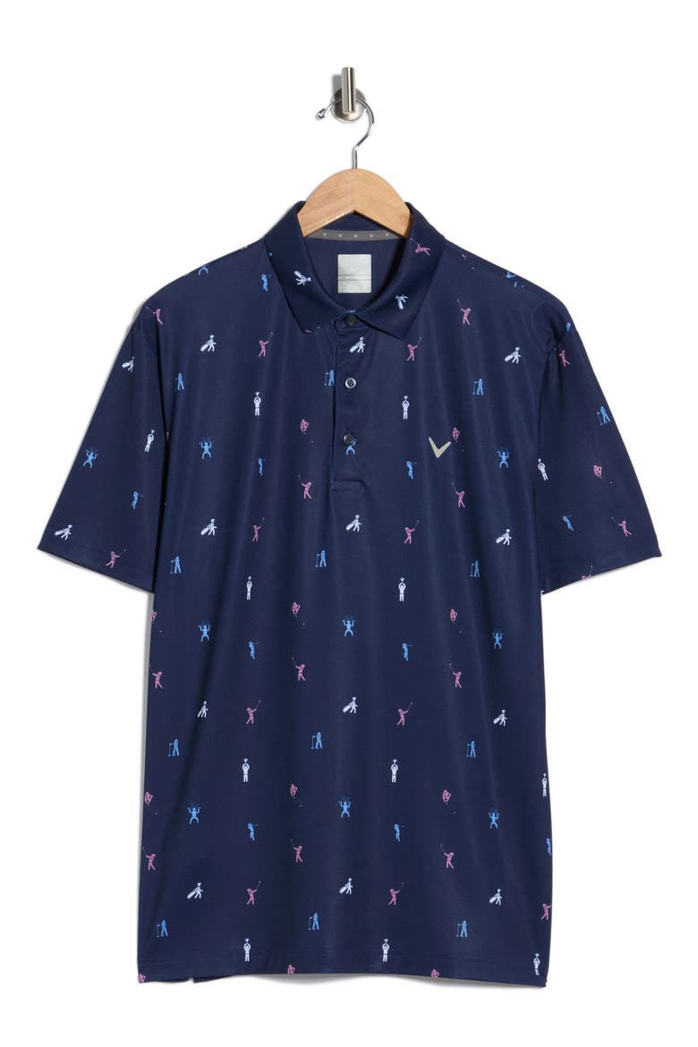 Day On The Course Short Sleeve Polo, Alternate, color, PEACOAT