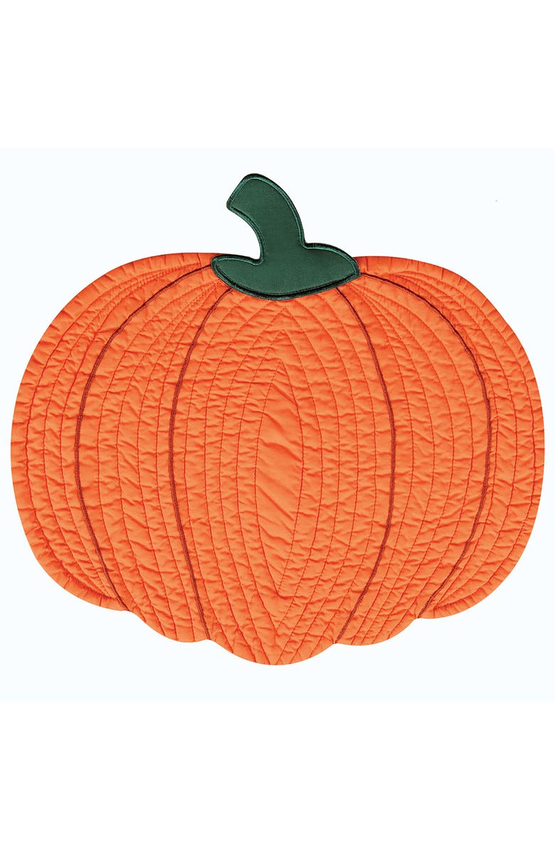 C&F Home Pumpkin Oval Placemats Set of 6 Harvest Autumn Fall Thanksgiving Orange, 16" x 19", Main, color, Orange