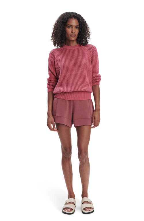 Varley Clay Open Knit Sweater In Red