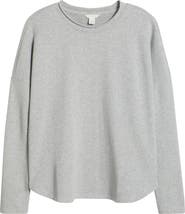 Caslon® Roll Crewneck Terry Sweatshirt