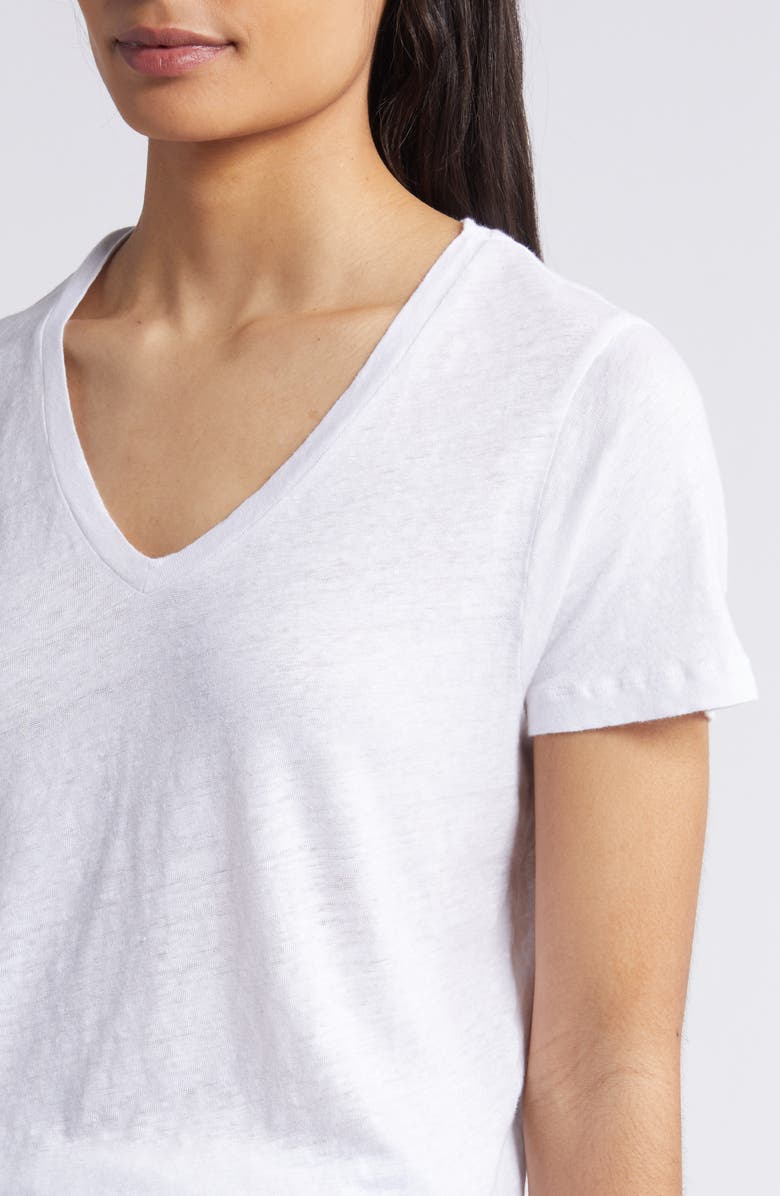 vineyard vines V-Neck Linen T-Shirt, Alternate, color, 