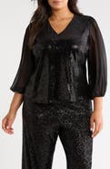 Vince Camuto Sequin Long Sleeve Top