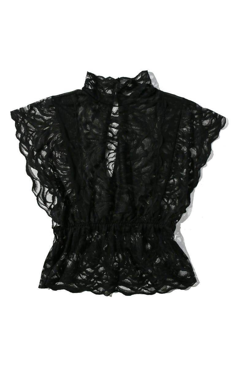 Hanky Panky Dark Romance Mock Neck Lace Top, Alternate, color, 