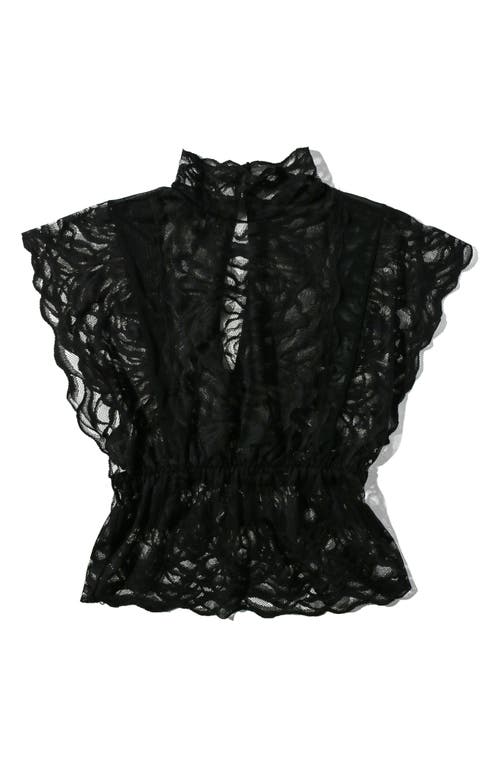 HANKY PANKY HANKY PANKY DARK ROMANCE MOCK NECK LACE TOP