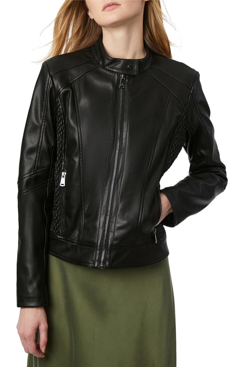 Bernardo Faux Leather Scuba Jacket, Main, color, 