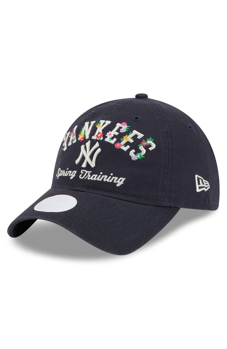 New Era Women's New Era Navy New York Yankees 2025 Spring Training Floral 9TWENTY Adjustable Hat, Main, color,