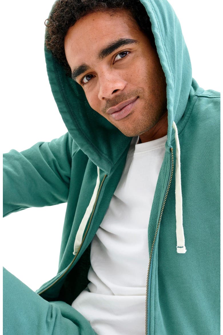 Unisex Fit 24/7 Zip Hoodie, Alternate, color, Sunwashed Teal